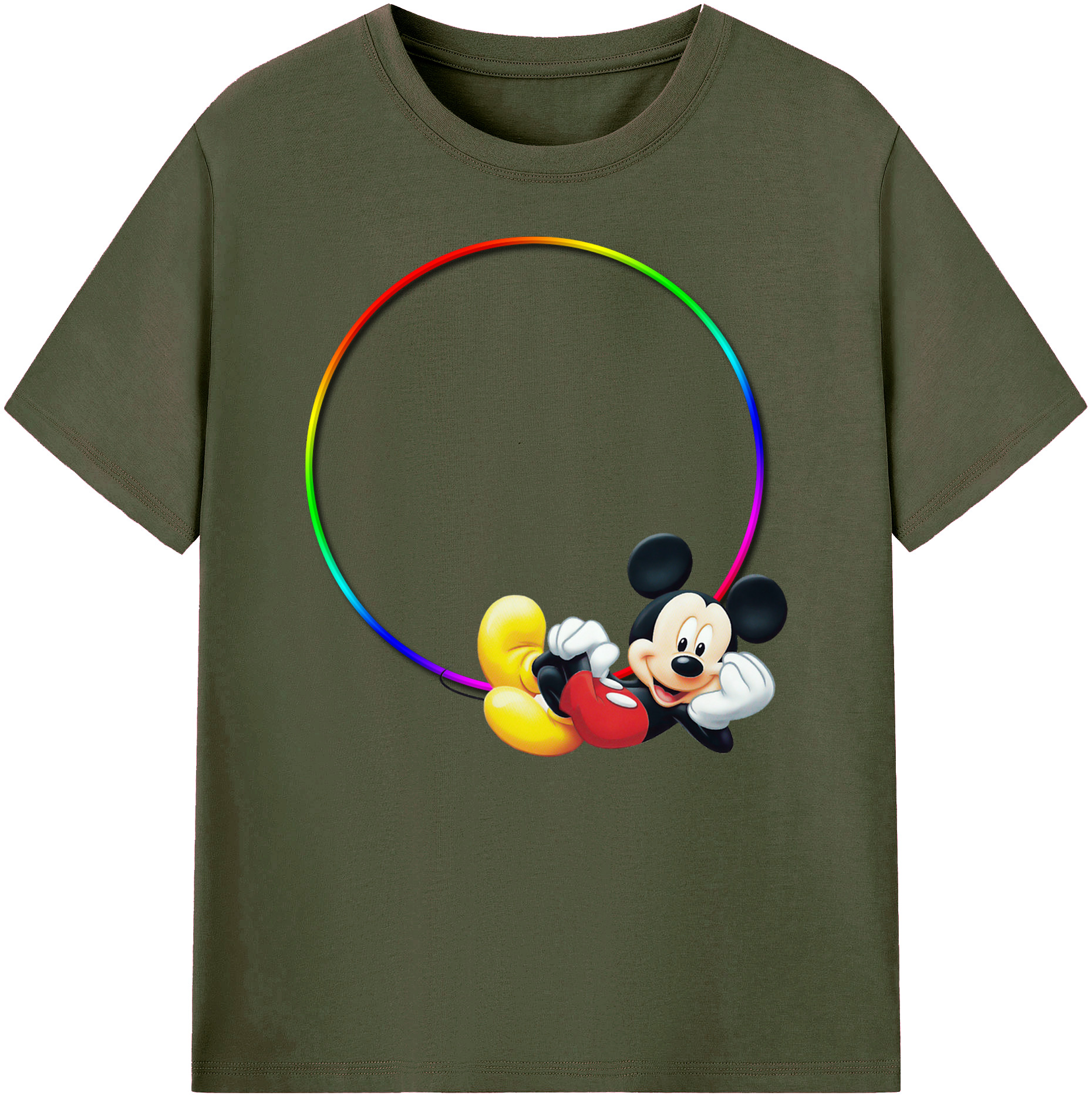 ミッキーマウス Mickey Mouse 綿100％ メンズ半袖Tシャツ｜肌触りやわらか＆通気性